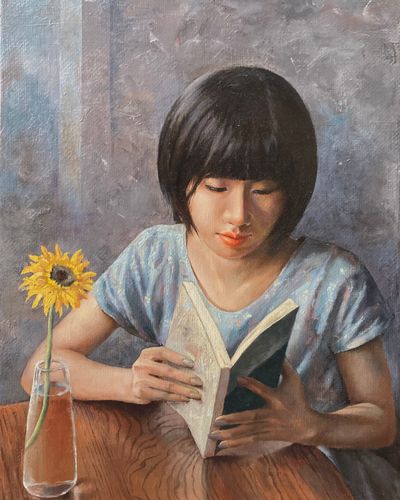 Girl reading book