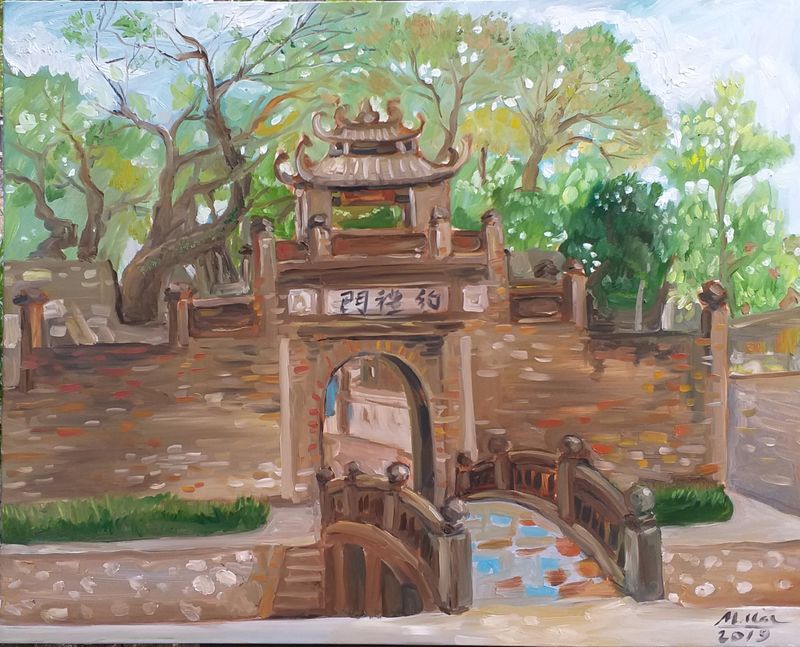 Đón chào bạn đến với cổng làng Ước Lễ lịch sử. Bức tranh với cổng làng xinh đẹp này sẽ dẫn bạn đến khung cảnh đẹp như tranh và mang đến cảm giác yên bình cho tâm hồn của bạn.