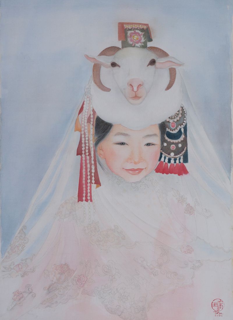 Em bé trên thảo nguyên