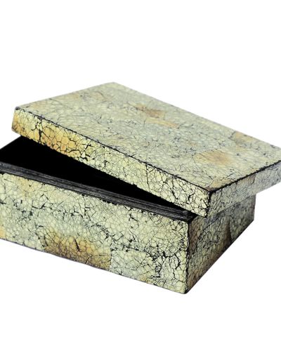IA Crafts Rectangular Vietnamese Lacquer Box with Inlaid Eggshells