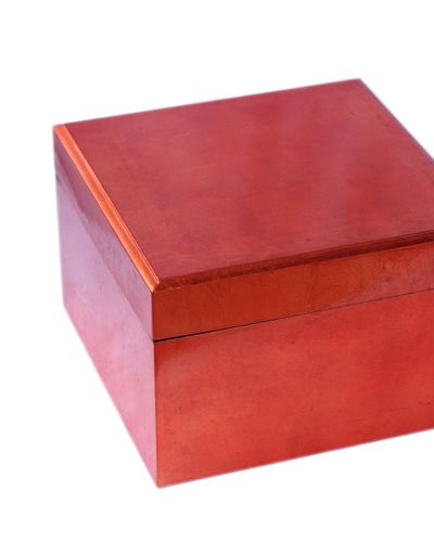 IA Crafts Large-Sized Square Orange Vietnamese Lacquer Box