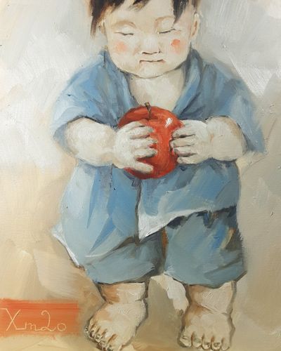 Em bé và quả táo