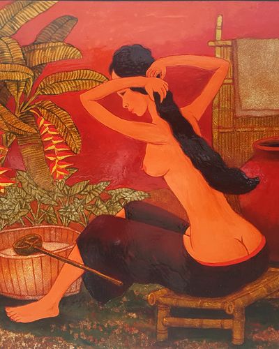 Tắm trong vườn