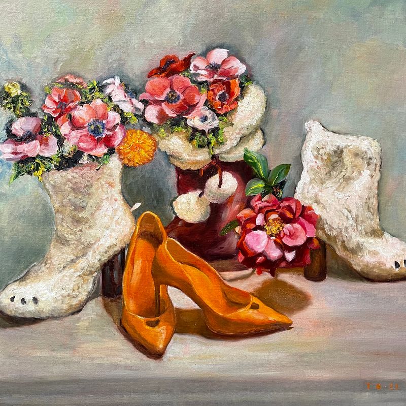 Hoa Anemones và những đôi giày 