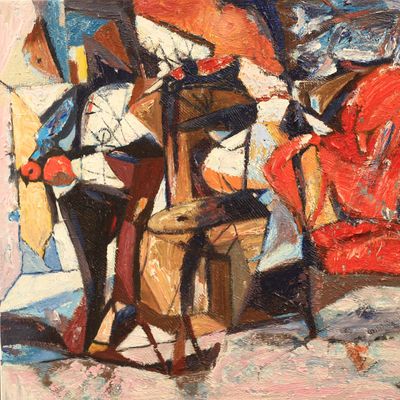 Chiếc ghế màu đỏ