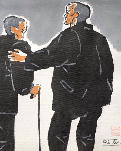 Minh hoạ truyện ngắn Bạn già