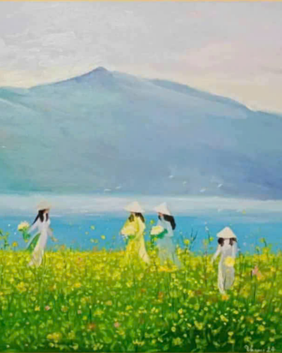 Mùa hoa cải ven sông