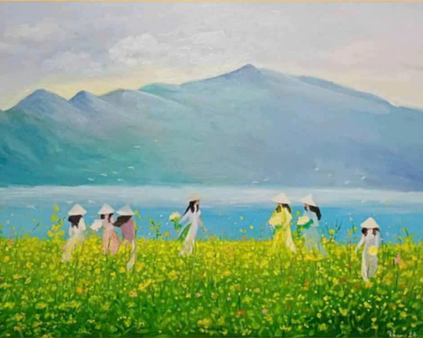 Mùa hoa cải ven sông
