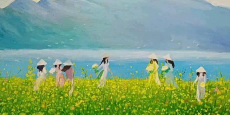 Mùa hoa cải ven sông