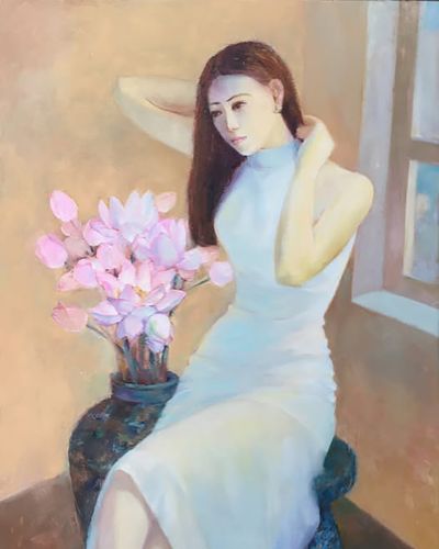 Thiếu nữ và sen