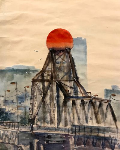 Hoàng hôn trên cây cầu cũ