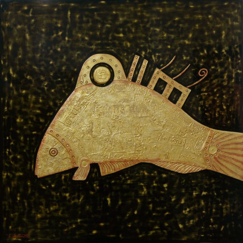 Fish playing under the Moon I