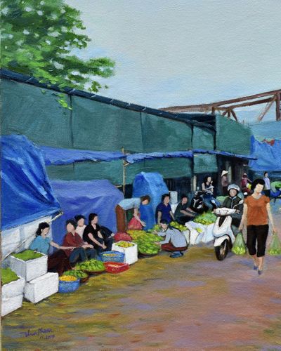 Sáng sớm ở chợ Long Biên
