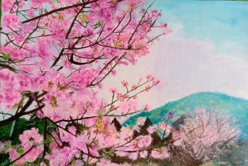 Cùng chiêm ngưỡng một tác phẩm hoàn toàn vẽ bằng màu nước về cây anh đào, món quà tinh thần của Nhật Bản. Sự kết hợp linh hoạt giữa các màu sắc sẽ đem đến cho bạn một trải nghiệm tuyệt vời và cảm xúc yên bình, tạo động lực cho bạn vẽ nhiều hơn.