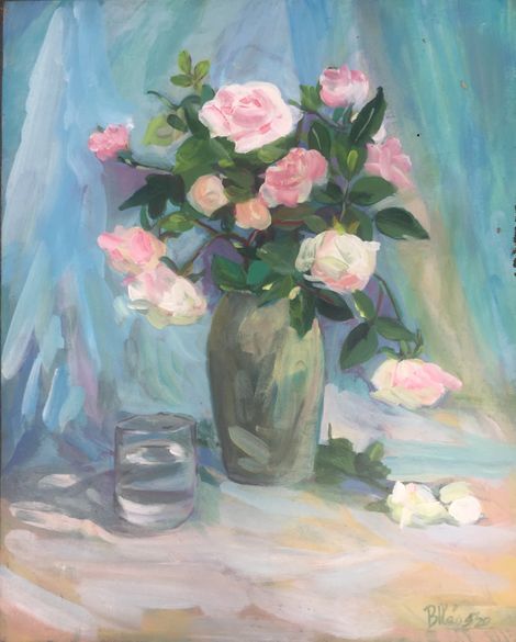 Hoa hồng và chiếc cốc